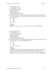 Chapter 16 Cadmium Electronics Inc. currently has a capital structure