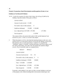 Chapter 14 Property Transactions Basis Determination And Recognition Gain