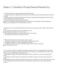 Chapter 11 The Functional Currency Approach Adopted Fa sb Requires