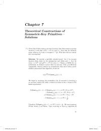 Communications Chapter 7 Homework Solution Let Probabilistic Polynomialtime Adversary And Let