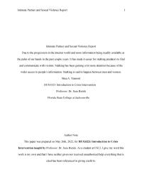 Intimate Partner and Sexual Violence Report