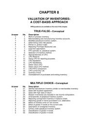 Chapter 8 1 Sales with high rates of return&nbsp;inventories are included in net income