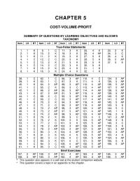 Chapter 5 which classifies costs as variable or fixed