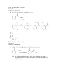 Chemistry Chapter 22 3 Level Hard 80 Provide The Structures The Intermediates