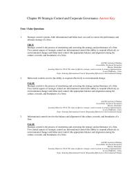 Management Chapter 9 1 The value of effective strategic control systems in strategy