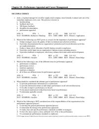 Chapter 10 Which of the following was NOT given as a reason for