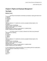 Human Resources Chapter 9 the employees would have a right to understand the charges against