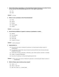 Journalism Chapter 7 About half of those responding to a First Amendment Center