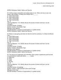 Human Resources Chapter 14 Workplace Health Safety And Security Workplace Safety