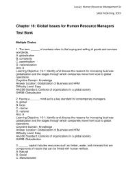 Human Resources Chapter 16 capital refers to trust, norms, and networks that people