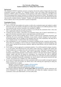 Student Guidelines for Taking Final Exams Online