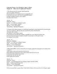 Finance Chapter 12 Projects topic Weighted Average Cost Capital blooms Level Remember accessibility