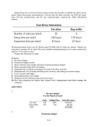 Accounting Chapter 6 Homework Manufacturing Finished Goods 2015 Budgeted Manufacturing Overhead