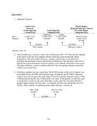 Accounting Chapter 7 Homework Total Yield Variance 610 Total Efficiency Variance