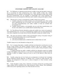 Accounting Chapter 9 Homework Variable Cost Goods Sold Variable Operating Costse