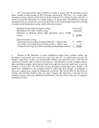 Accounting Chapter 9 Homework&nbsp;and using nonfinancial performance measures such as the ratio