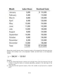 Accounting Chapter 10 Homework Howard Collects The Following Data Machine hours Worked