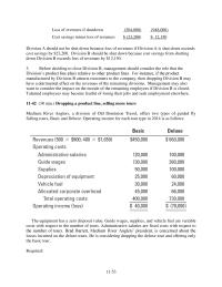 Accounting Chapter 11 Homework Based The Preceding Information Regarding Gross Margin