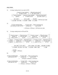 Accounting Chapter 19 Homework Solution 1a Average Waiting Time For Order