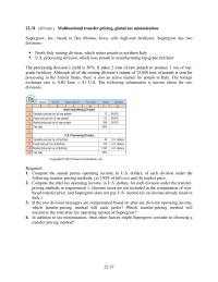 Accounting Chapter 22 Homework Castor Revenue Per Unit Transfer Price Per