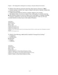 Accounting Chapter 1 3 Which The Following Not Ethical Standard
