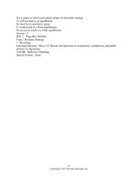 Chapter 14 2 A game in which each player adopts its dominant strategy