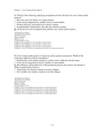 Accounting Chapter 7 3 Which The Following Underlying Assumptions Forms