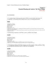 Accounting Chapter 9 1 This Not The Definition Master Budget feedback Correct