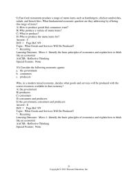 Chapter 1d 2 Fast food restaurants produce a range of menu items such as
