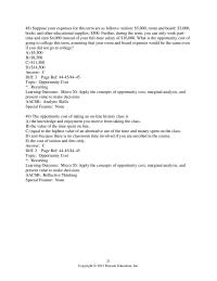 Chapter 2d 2 Opportunity Cost Recurring learning Outcome Micro 20 Apply
