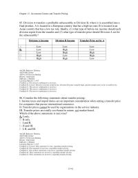 Accounting Chapter 13 3 Overton Company Uses Cost based Transfer Pricing