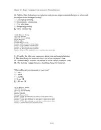 Accounting Chapter 15 3 Which The Following Cost reduction And Process improvement