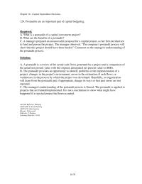 Accounting Chapter 16 5 Post audits Are Important Part Capital Budgeting