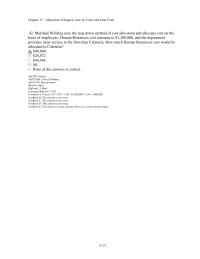 Accounting Chapter 17 2 Marshall Welding Uses The Stepdown Method