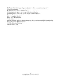 Chapter 16d 2 Which of the following pricing strategies allows a firm to earn