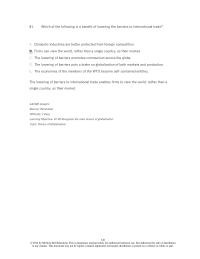 International Business Chapter 1 4 Which The Following Benefit Lowering The