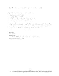 International Business Chapter 5 6 The Primary Purpose For Which Managers
