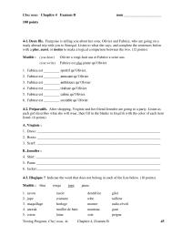 Chapter 4 match the following clothing and fashion terms to their