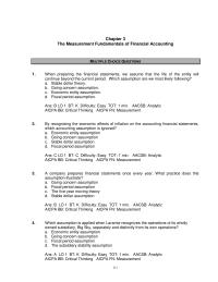 Chapter 3 1 When preparing the financial statements