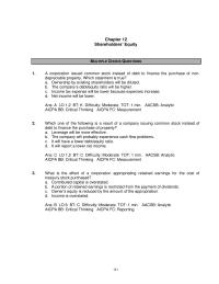 Chapter 12 1 Sale Treasury Stock For Less Than Its