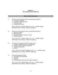 Chapter 13 1 Which one of the following events is an operating transaction