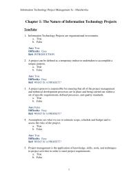 Chapter 1 Information Technology Project Management Marche The Nature