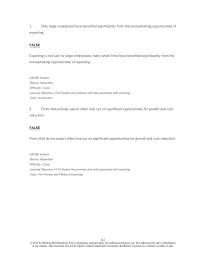 International Business Chapter 14 1 Which The Following Advantage Exporting Helps