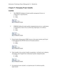 Chapter 9 Medium Ref The Project Quality Management Plan