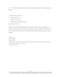 International Business Chapter 15 5 Which The Following The Initial Reason