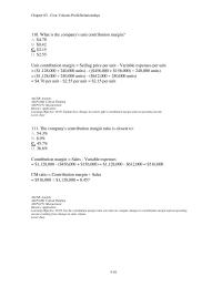 Chapter 5 5 What The Company’s Unit Contribution Margin