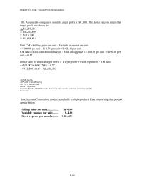 Chapter 5 8 Assume The Company’s Monthly Target Profit