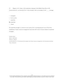 International Business Chapter 17 2 Megan Us Citizen The Operations Manager