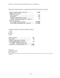 Chapter 6 6 The Unit Product Cost Under Absorption