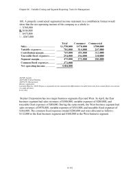 Chapter 6 8 Properly Constructed Segmented Income Statement Contribution